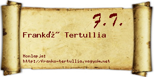 Frankó Tertullia névjegykártya
